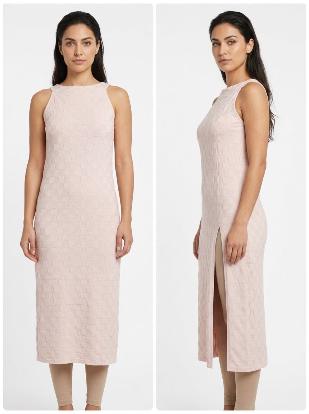 Urban Outfitters Blush Pink Midi Knit Lined Sweater Dress Women Size XS